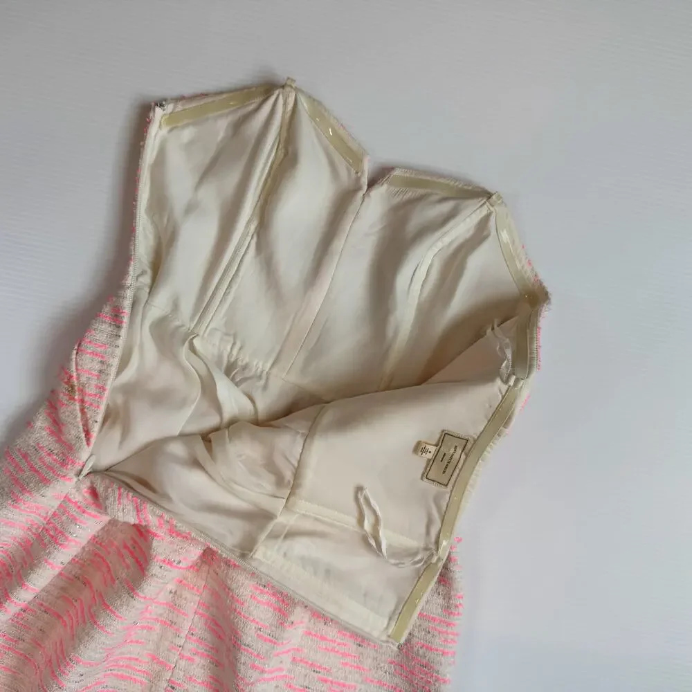 Anthropologie Moulinette Soeurs Pink Tweed Dress Women’s 0 Barbiecore Coquette - Picture 16 of 16